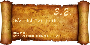 Sárközi Erik névjegykártya